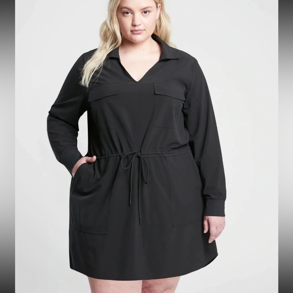 NWT‎ Athleta Zuma Shirtdress, BLack SIZE 3X - Picture 1 of 14
